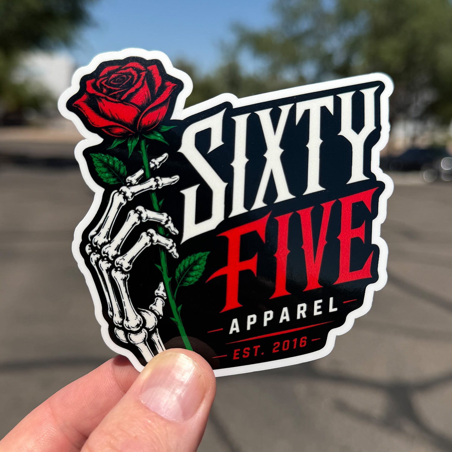Skeleton Rose Sticker